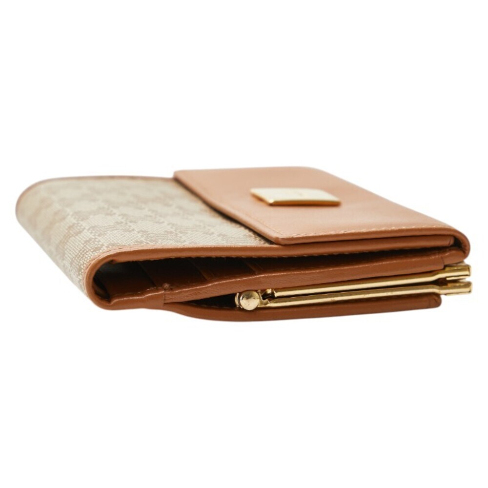 Celine clasp Macadam trifold brown beige leather wallet - Picture 5 of 10